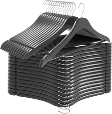    30-piece clothes hanger set - Durable and thin clothes hangers -  (Black)