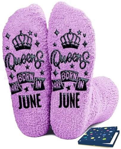 Birthday Gifts for Women Girl Her - Queen Born in Month Birthday Socks June