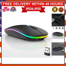 Dual Mode Rechargeable Bluetooth Mouse with Colorful LED Light Travel Ready