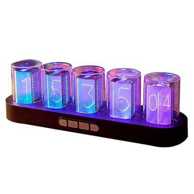 Guazi Store Imitation Nixie Tube Clock Rgb Creative Clock 16 Million Colors