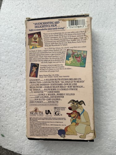 All Dogs Go To Heaven VHS 1989 Blockbuster - Foto 2 di 5