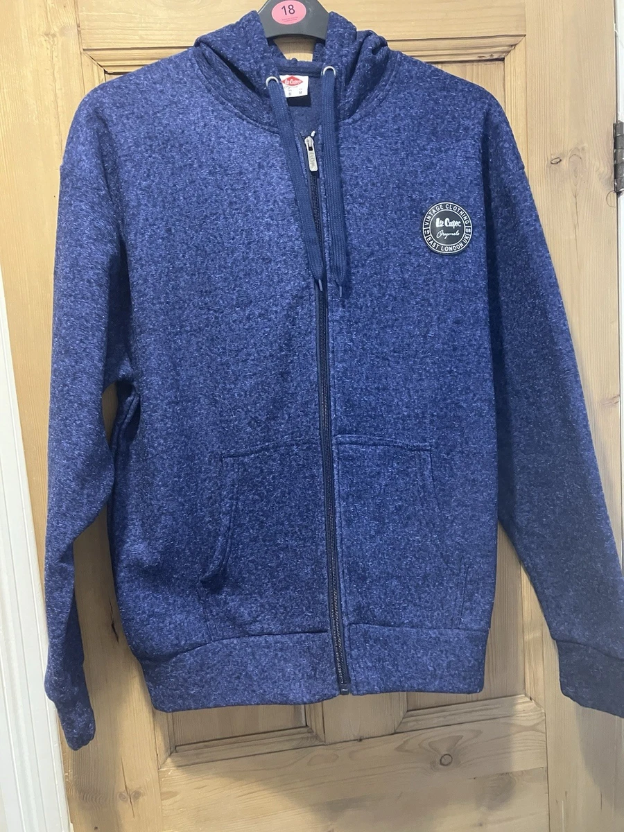 Sudadera con capucha azul para hombre Lee Cooper talla M usada una vez impecable
