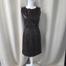 Vintage Selene Sport Animal Textured Brown Dress S Corporate Grunge Mob Wife