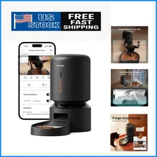 WiFi-Enabled Automatic Cat Feeder with 1080P Video & Motion Alerts - Black