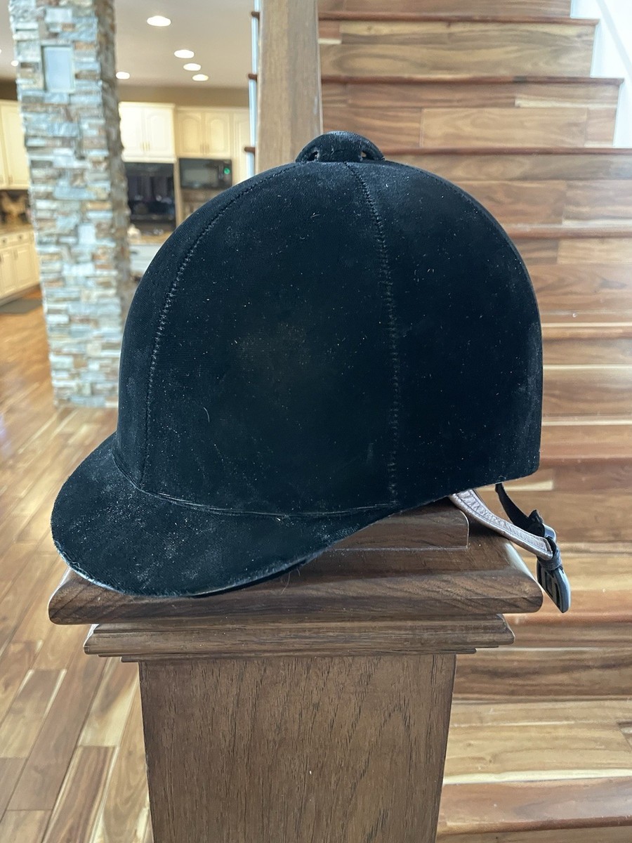Casque D'équitation Troxel Grand Prix – Velours Noir, Taille M, Vintage Années 90