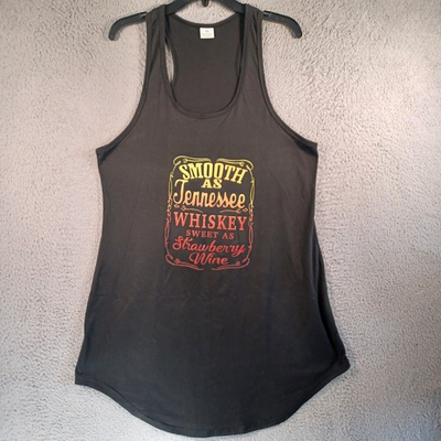 #ad Womens Black Tank Top Plus Size 1XL Tennessee Whiskey Strawberry Wine Fun Funny $3.40