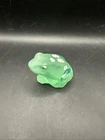 Fenton Lenox Glass Green Frog Hand Painted Floral Signed J Powell