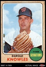1968 Topps #483 Darold Knowles Senators 7 - NM
