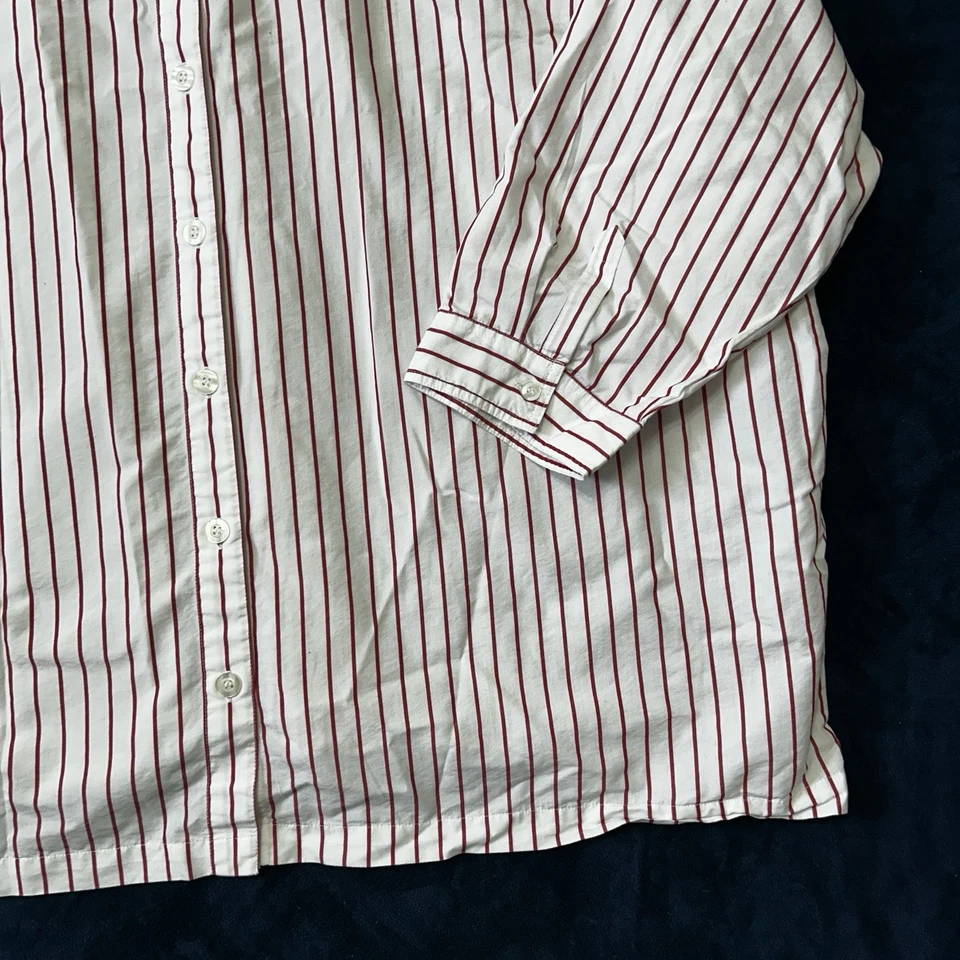 Top de mujer Liz & Me manga larga con botones talla 5X a rayas fiesta de Navidad Foto 3 de 4