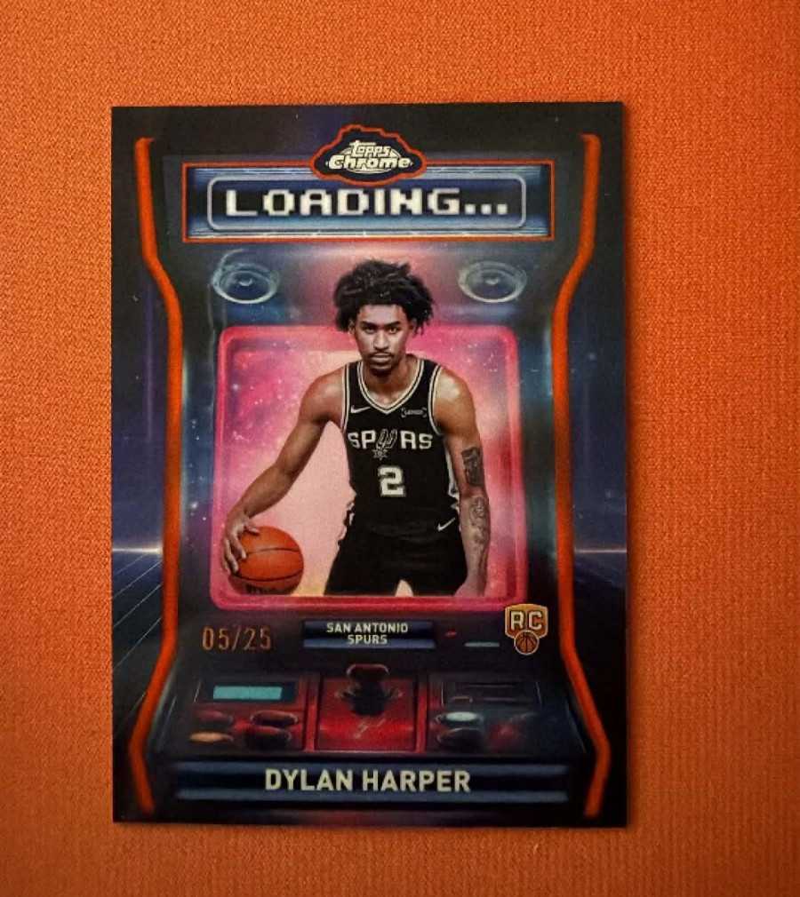 2025-26 Topps Chrome Basketball Dylan Harper Orange Loading /25 RC #LD-12 Spurs