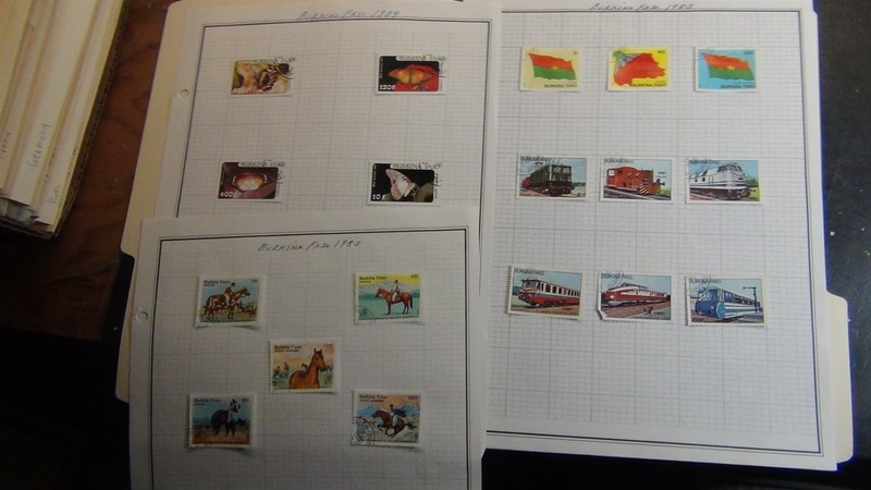 Stampsweis Burkin Faso stamp collection on pages est 44 stamps