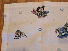 Vintage Dundee Disney Babies Mickey Minnie Acrylic Crib Blanket Satin Trim USA
