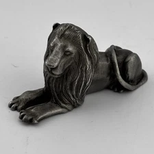 Vintage 1977 Rawcliffe Pewter Lion Figurine Rare Signed 2.5”