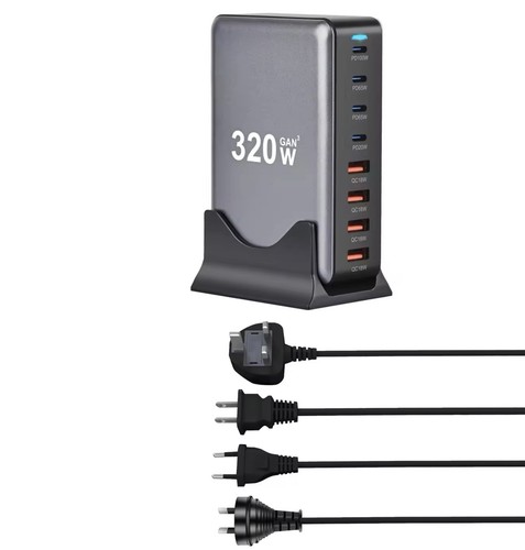320W GAN Quick Charger Desktop 8-Port USB Type C PD 3.0 Fast Charge Universal UK - 第 4/8 張圖片