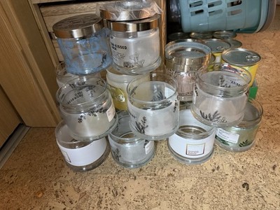 16 PartyLite Kerzengläser mit Deckeln - sauber ohne Wachs (Nur die Gläser)
