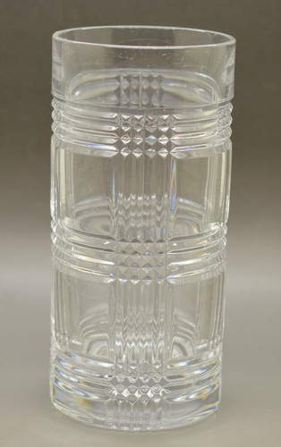 Ralph Lauren Glen Plaid glassware Crystal 6 1/4 Highball Drinking Glass Signed