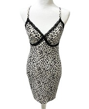 Wild Fable Babydoll Mini Dress Womens Size M Animal Print Coquette Bodycon Y2K