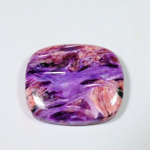 NATURAL HIGH QUALITY PINK PURPLE CHAROITE RECTANGLE FANCY CABOCHON GEMSTONE AAA - Picture 15 of 20