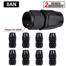 8Pcs AN8 Straight Swivel Hose End Fitting Adapter For Cpe/oil/fuel/gas Hose Line