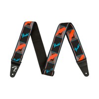 "Fender 2\" Neon Monogrammed Strap Blue-Orange ❘ Gitarrengurt ❘ Polyester"