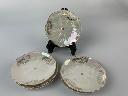 Set of 6 Pearl Luster Trinket * Tea Dishes *Made in Germany * "B" Hallmark - Bild 2 von 4