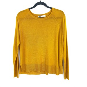Zara Tamanho médio suéter gola careca Leve Amarelo Mostarda Feminino | eBay