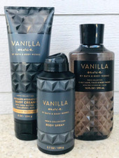 3 Bath  Body Works VANILLA NOIR 3-in-1 Body Wash Body Cream Body Spray SET of 3