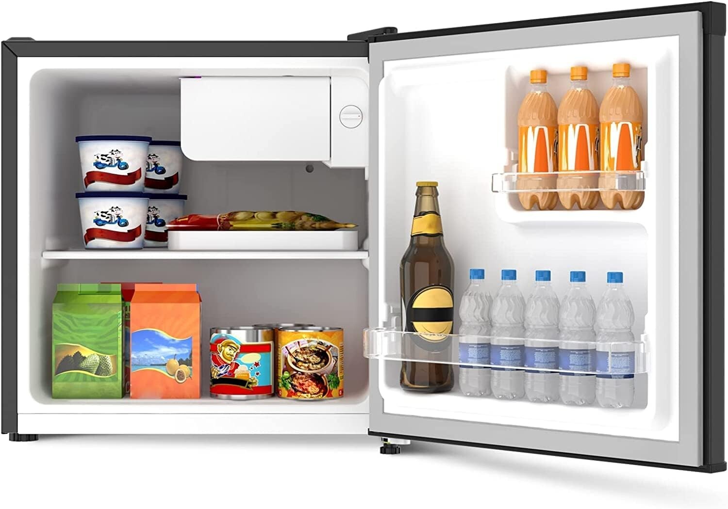 CHiQ CSD46D4 Mini Nevera 46L, de Acero Inoxidable, Puerta Plegable, F, Compresor