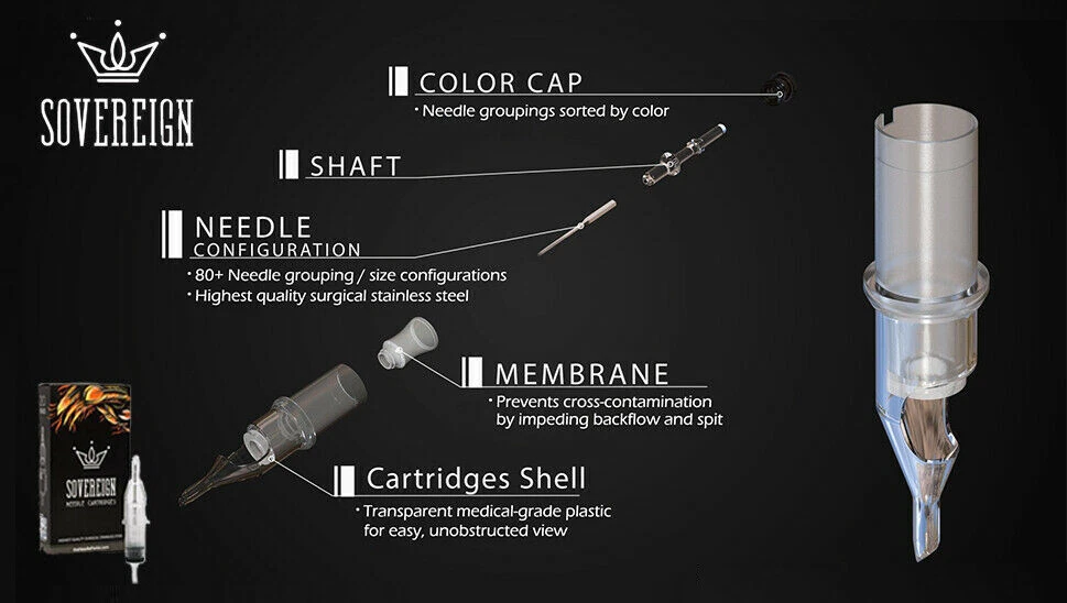 20 pcs Sovereign Cartridge Tattoo Needles RL/RS/M/CM *(Artist Preferred) - product detail image 4