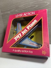 Vtg LEVER ACTION TIN PLANE NORTHWEST ORIENT AIRLINES BOEING 747 Galoob Japan   