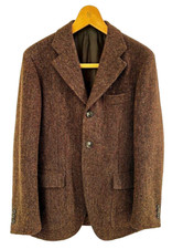 The Real McCOY'S Tweed Jacket Size 38 Brown Wool JOE McCOY Made in Scotland