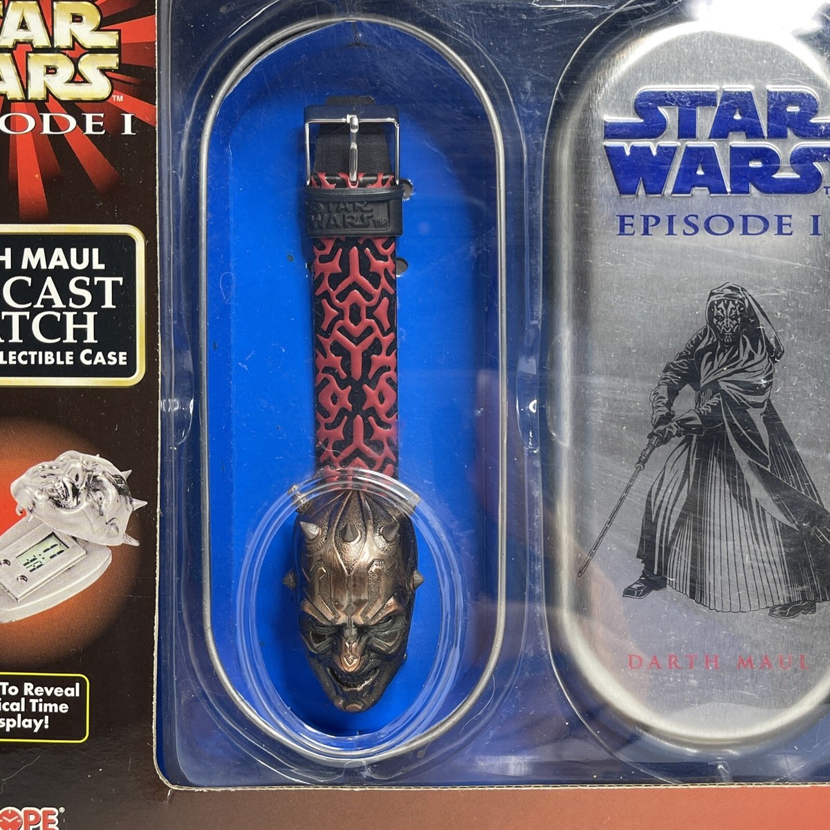 1999 Star Wars Episode 1 Darth Mal Die-Cast Watch w/collectible