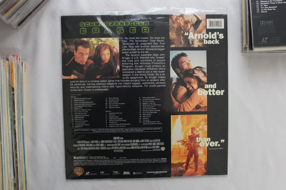 ERASER laserdisc LD ARNOLD SCHWARZENEGGER WIDESCREEN *BUY MORE AND SAVE* Foto 2 de 2