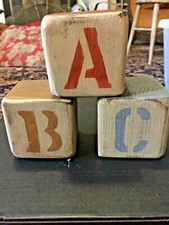 Extra Large Wood Letter Blocks 3.5" Alphabet School Desktop Display Novelty