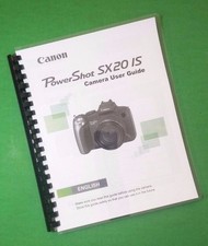 Owners Manual for Canon PowerShot SX20 IS 180 Pages W/Clear Covers 