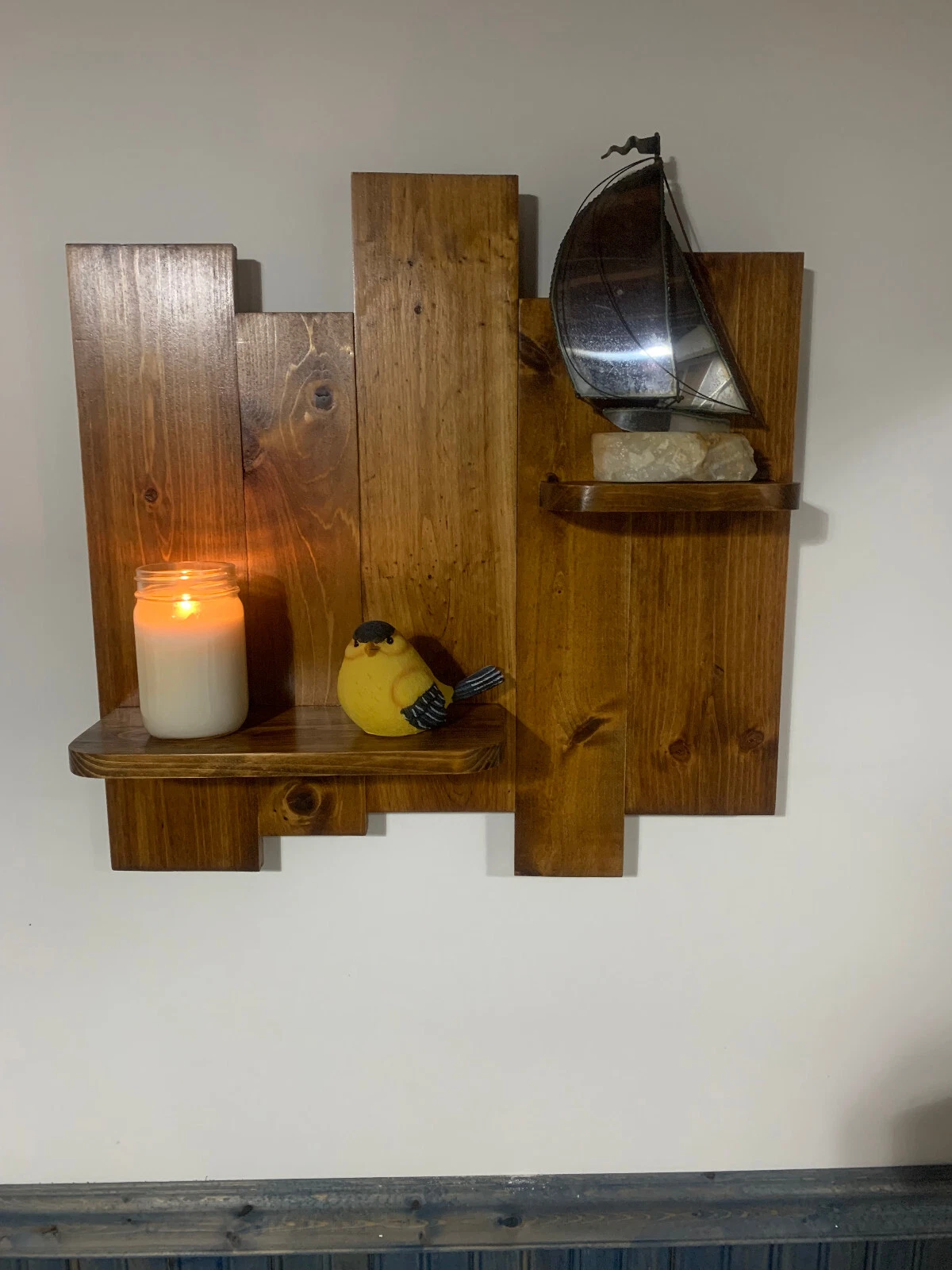 rustic wood wall shelf farm house