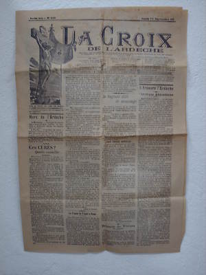 JOURNAL: LA CROIX DE L'ARDECHE du SONNTAG 10 SEPTEMBER 1899