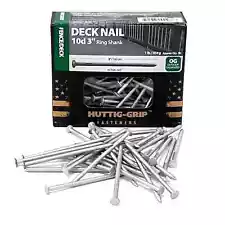 Huttig Grip 10d Wood Fence Deck Nail 3 in Ring Shank Galvanized 1 lb 78 Nails