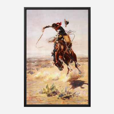 Charles Russell - A Bad Hoss - Western Giclee Art Print on Paper or Canvas