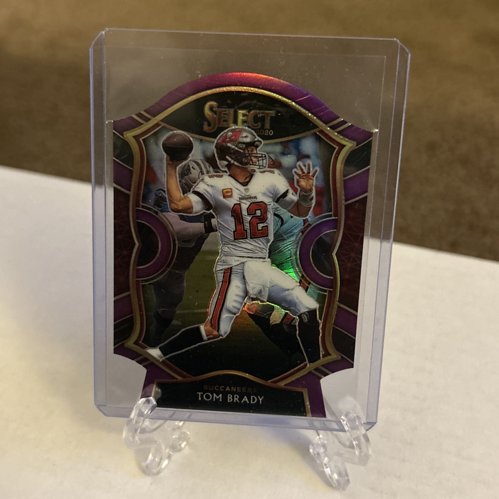 2020 Panini Select Concourse Tom Brady #1 Purple Prizm Die-Cut