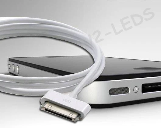 (LOTE 2X) USB 30 pines cargador cable de datos cable Apple iPhone 4S 3GS iPad iPod Touch Foto 2 de 2