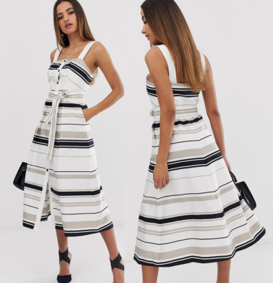 white a line midi dress