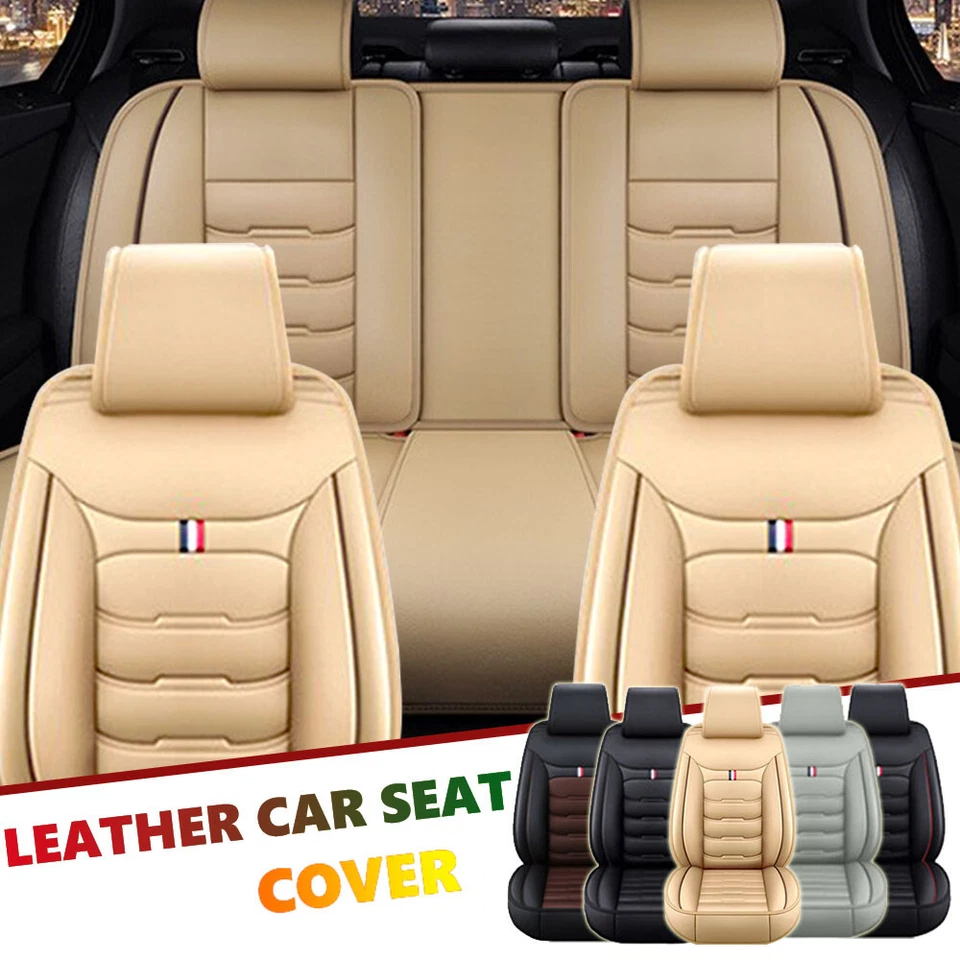 For Mercedes-Benz Car Seat Cover 5-Seat Front & Rear Full Set PU Leather Cushion - Image 2 of 4