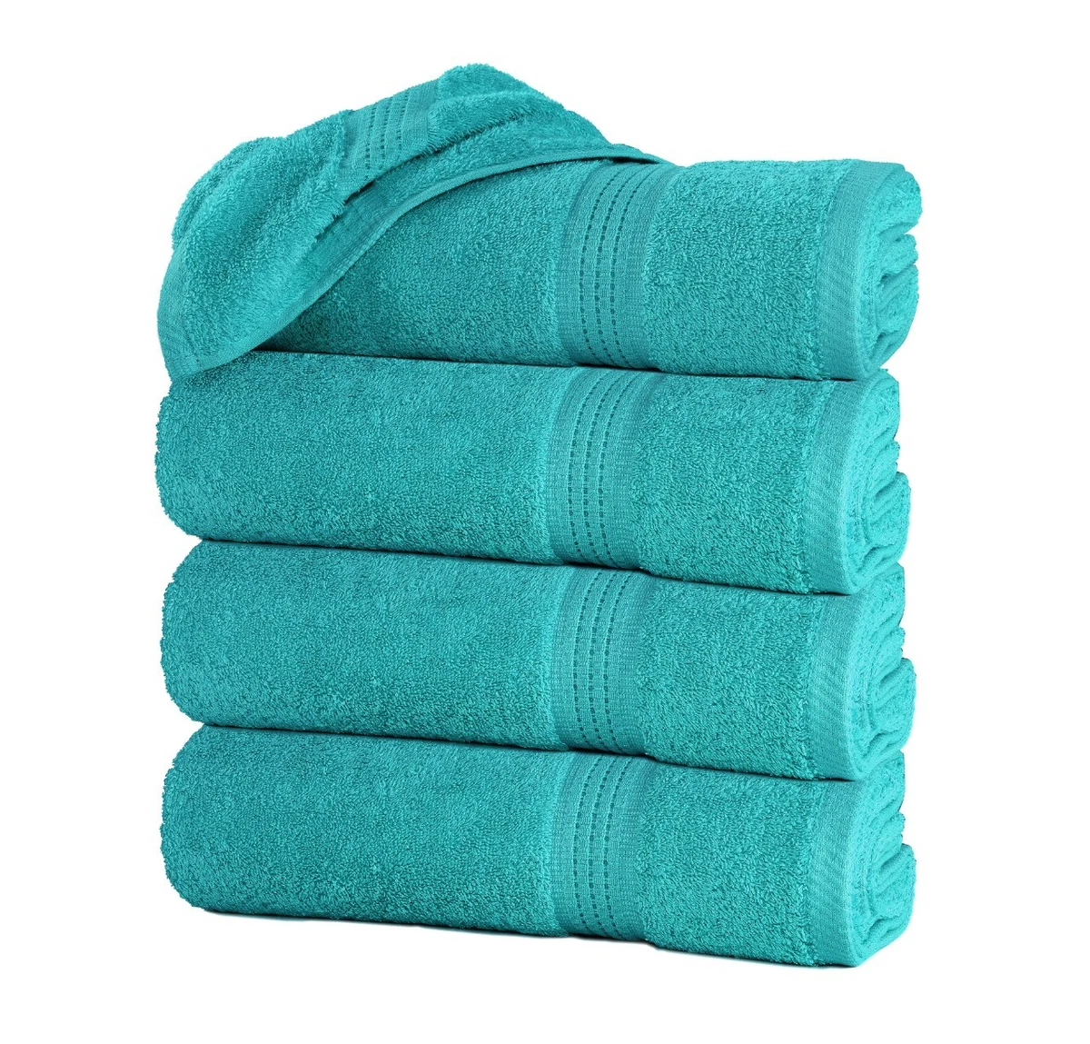 Blue Pack of 4 Large Pool Towel Set 27"x58" Cotton Baby