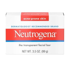 Neutrogena Transparent Facial Bar Soap Acne Prone Skin Cleanser Scented 3.5 oz.