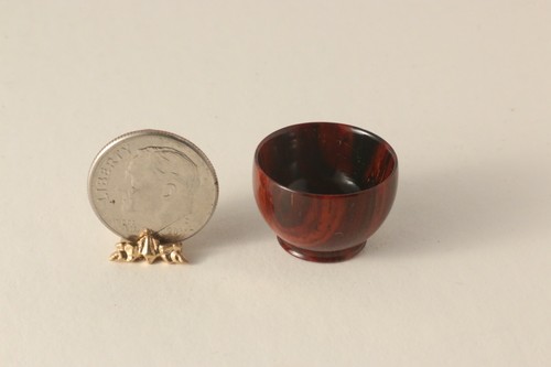 Miniature Scale Dollhouse Wood Bowl Deep Snack Cocobolo - Direct From the Artist - Picture 4 of 9
