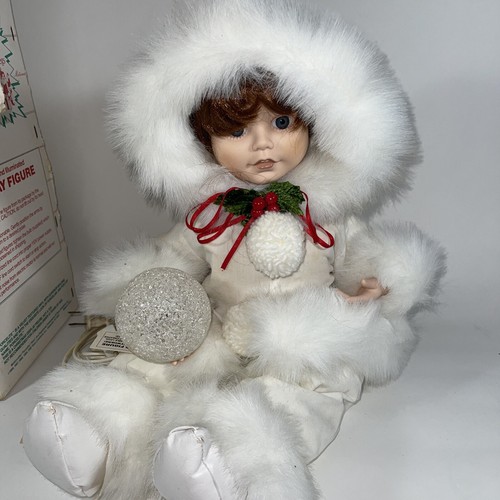 Vintage Christmas Telco Motion-ettes Animated Lighted Eskimo Girl Snowbaby Doll - Picture 4 of 10