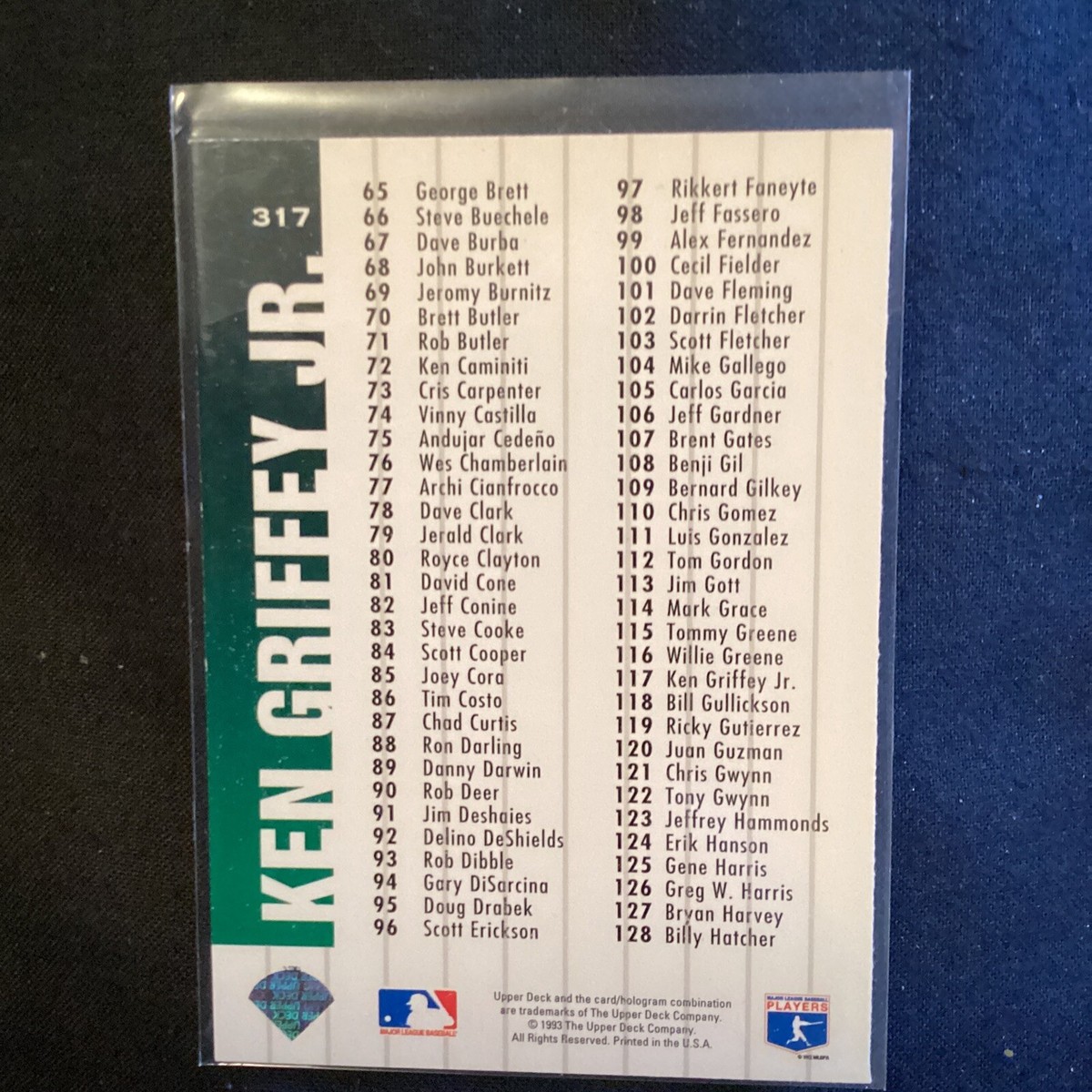 kenyu様 オーダーページ Ken Griffey Jr 1993 Upper Deck Collectors Choice CHECKLIST Card