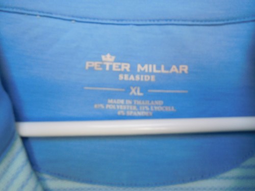 Peter Millar Men's Seaside Dri Release 1/4 Zip Pullover Blue Striped Sweater XL - Picture 7 of 11
