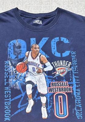 VTG NBA Thunder OKC Russell Westbrook Basketball T-Shirt L Sports